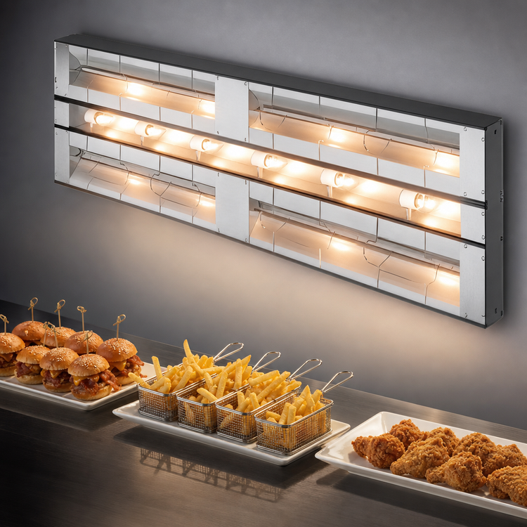 Product image #4 for Hatco Glo-Ray Max Watt Lighted Dual Infrared Strip Heater, 120 Inch, Aluminum, 3-Inch Spacer