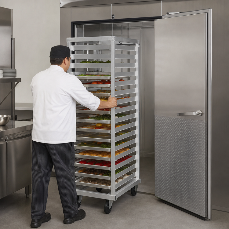 Product image #4 for Metro Roll-In Pass-Thru Refrigerator Pan Rack, 18-Full-Size Pan Capacity