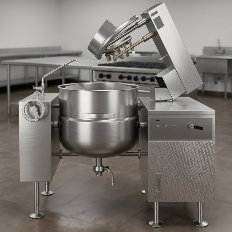 Product image #3 for Crown DLTM-40 Direct Steam 40 Gallon Tilting Mixer Kettle