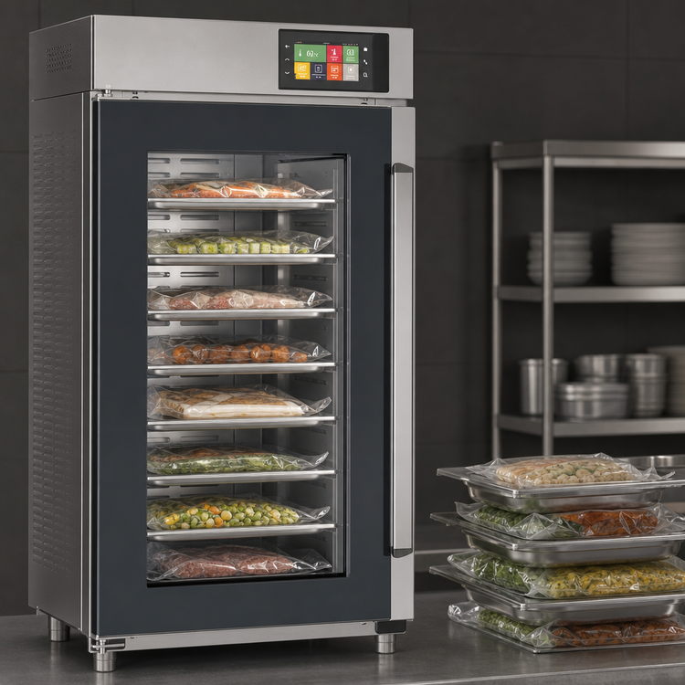 Product image #5 for UNOX Evereo 900 Electric Service Temperature Food Preserver Holding Cabinet, 10 GN 1/1, Right-Hinged Double Glass Door