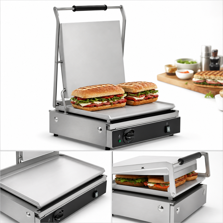 Product image #5 for Vollrath Super-Size Countertop Panini Sandwich Grill with Smooth Aluminum Plates, 120V