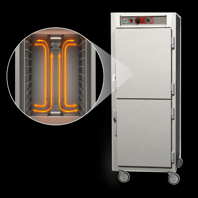 Product image #4 for Metro C5 6 Series Mobile Full-Height Insulated Heated Holding Cabinet with Solid Dutch Doors, 34 Full-Size Pan Capacity