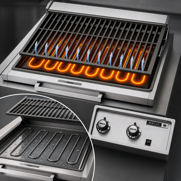 Product image #4 for Wells B-406 Built-In Electric Charbroiler, 25-Inch Wide, Stainless Steel, Cast Iron Grate
