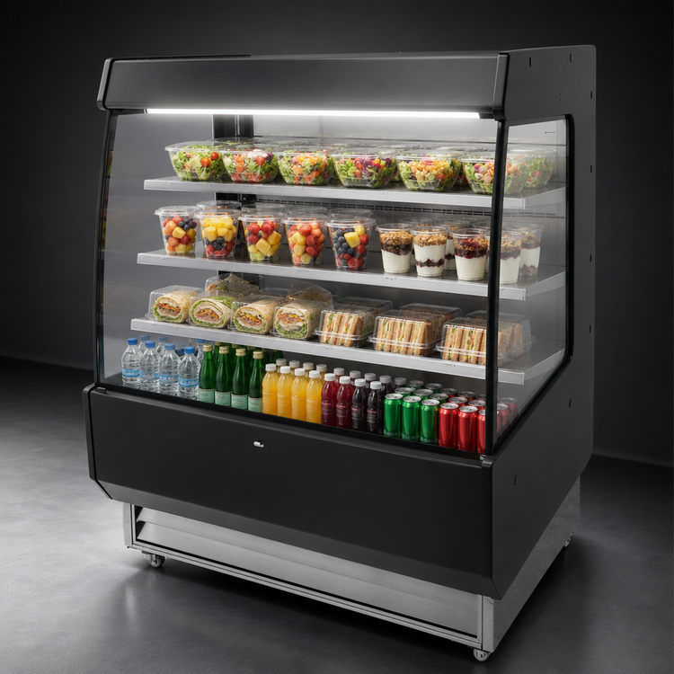 Product image #4 for Omcan 51-Inch Open-Air Refrigerated Merchandiser, 27.2 Cu. Ft., Floor Model
