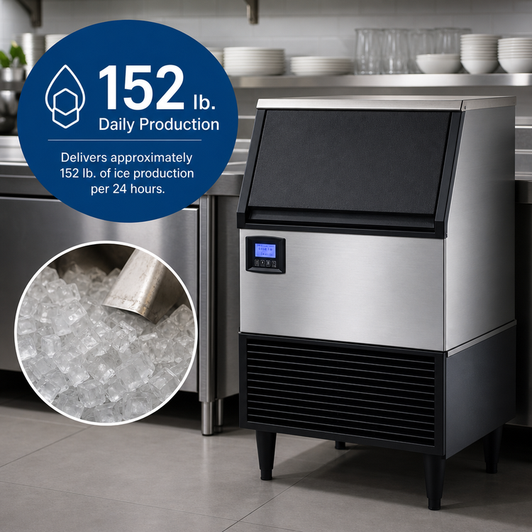 Product image #4 for Maxx Ice Digital Undercounter Half Dice Cube Ice Maker With Bin