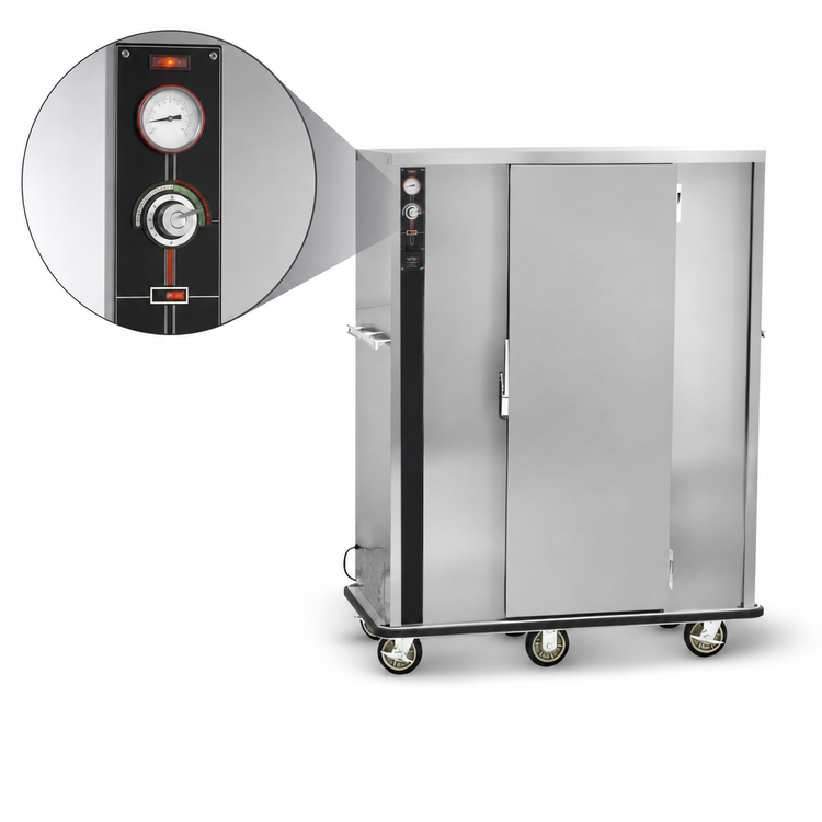 Product image #5 for FWE P-144-XL P-Series Mobile Heated Banquet Cart, 120-144 Covered Plates, Stainless Steel