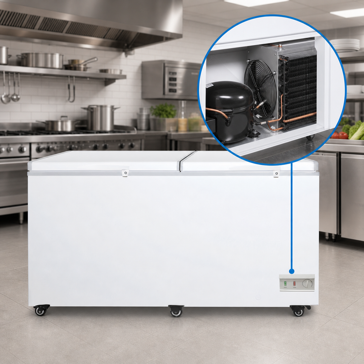 Product image #4 for Excellence Commercial Products BD-35 35.0 Cu. Ft. Jumbo Storage Chest Freezer with 2 Solid Hinged Locking Lids