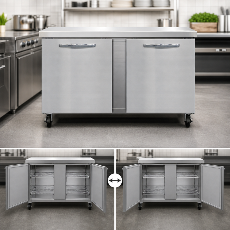 Product image #4 for Continental Refrigerator SWF60N 60" Two-Section Worktop Freezer with Flat Top