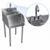Thumbnail image #4 for BK Resources 18 Inch Freestanding Stainless Steel Underbar Blender Station with Dump Sink and Recessed Step