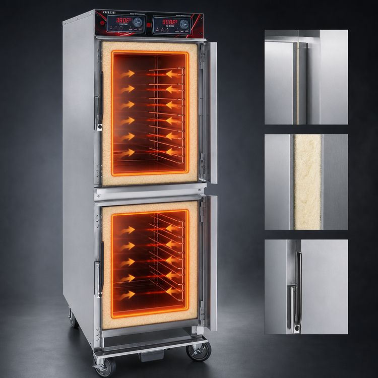 Product image #4 for Cres Cor Mobile Full-Height Two-Compartment Radiant Cook-and-Hold Cabinet, 16 Full-Size Pan Capacity