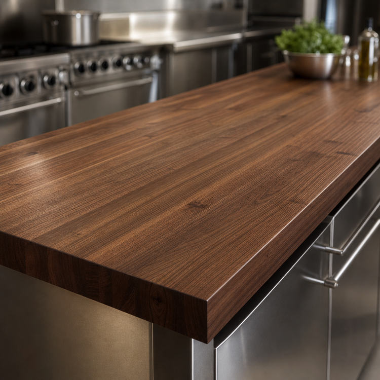 Product image #4 for Boos Block American Black Walnut Edge Grain Kitchen Countertop with Varnique Finish, 144 x 30 x 2-1/4 Inch