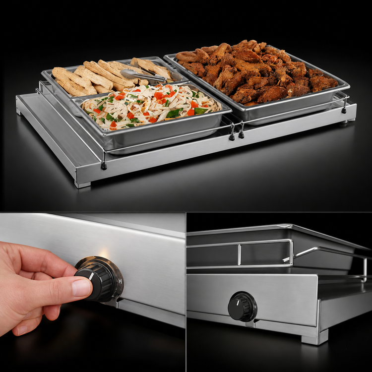 Product image #4 for Hatco Glo-Ray Free-Standing Heated Shelf, 36 Inch W x 23-1/2 Inch D, Stainless Steel Top, Aluminum Base