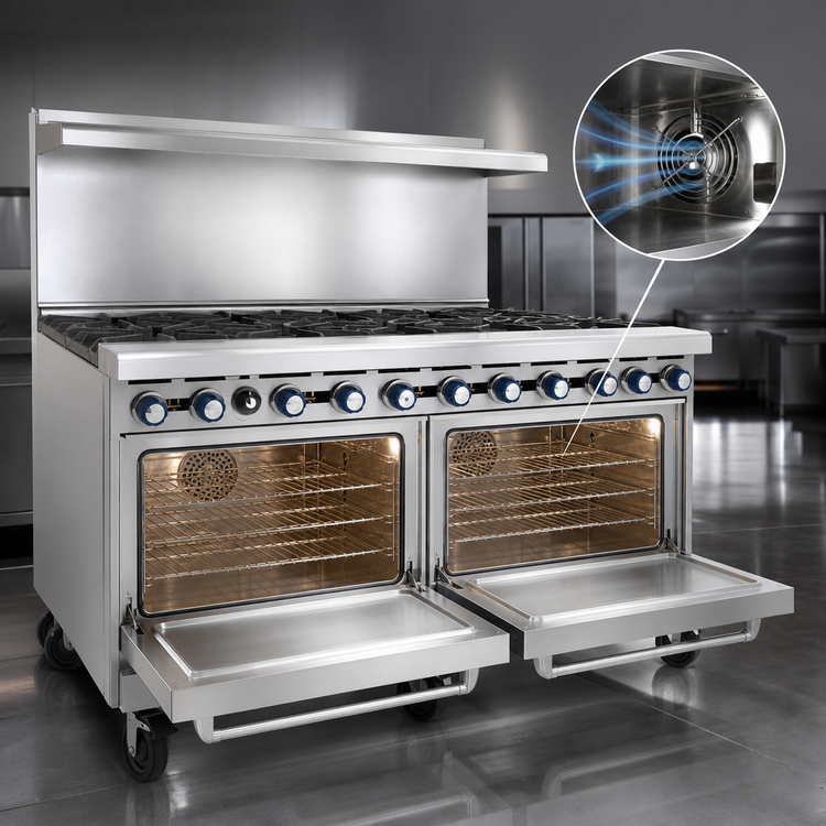 Product image #4 for Imperial Pro Series 60-Inch Gas Restaurant Range with 10 Burners and 2 Convection Ovens