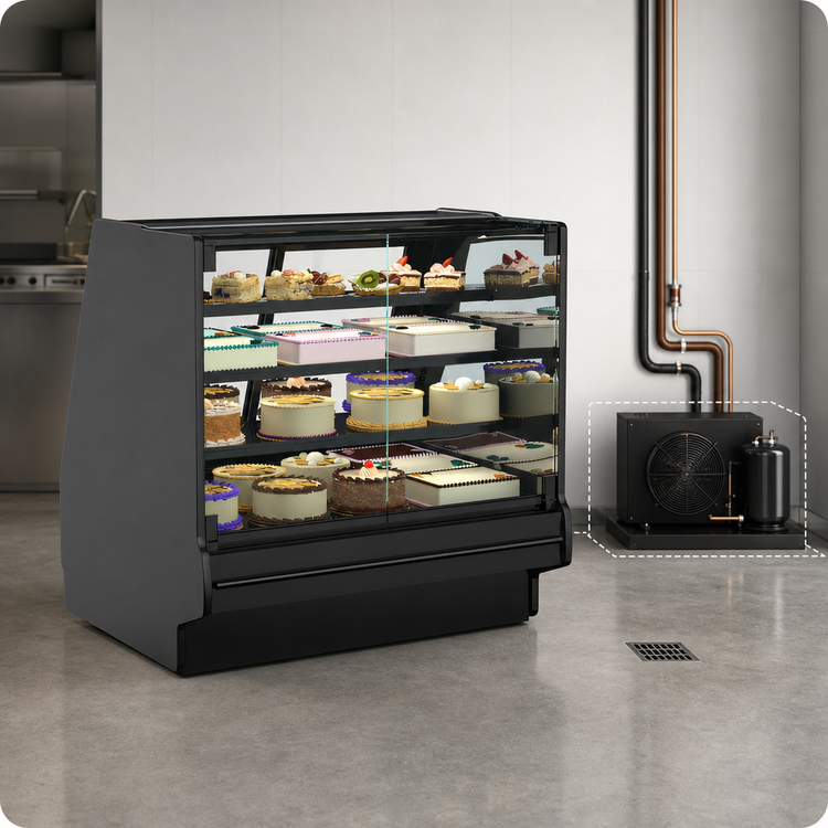 Product image #4 for Structural Concepts Fusion 123-3/8-Inch Wide Refrigerated Service Case with Vertical Swing-Out Front Glass and Rear Sliding Doors
