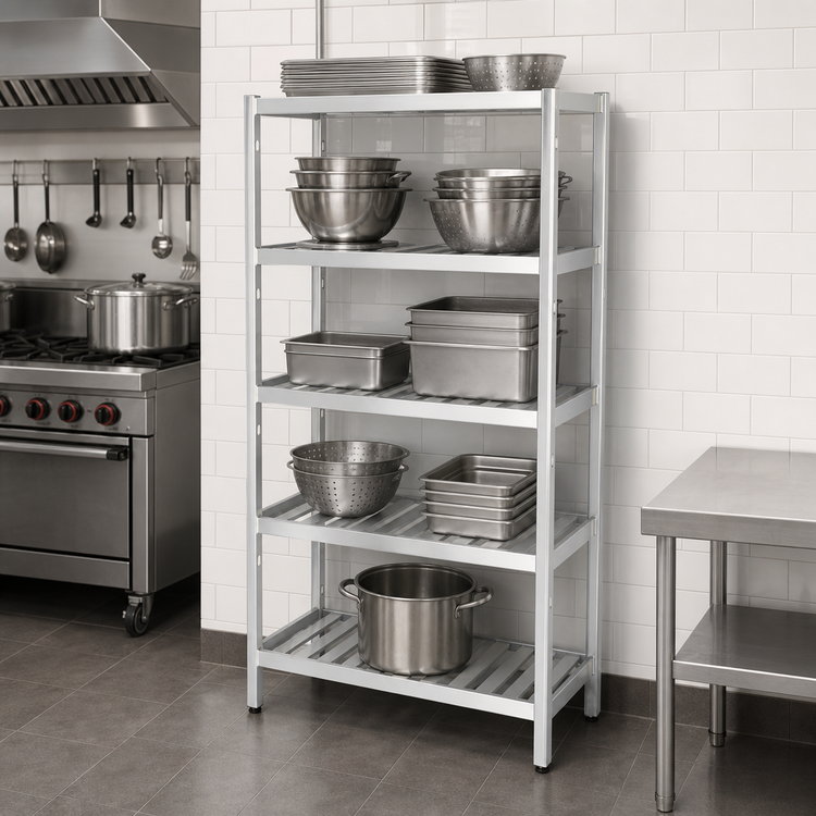 Product image #4 for Channel Manufacturing TT2460 Tubular Cantilever Shelving Unit, 60W x 24D x 72H, Aluminum