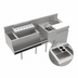 Thumbnail image #4 for Krowne Royal Series 70-Inch Stainless Steel Underbar Hand and Dump Sink Workstation with 24-Inch Ice Bin, 10-Circuit Cold Plate, Elixir Well, and Cabinet Below
