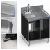 Thumbnail image #4 for Choice 24-Inch Stainless Steel Underbar Sink Cabinet with Right Drainboard, Single Hinged Door, and Chemical Storage