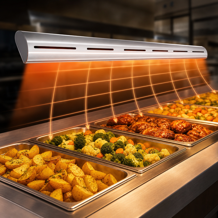 Product image #4 for Hatco Glo-Ray Curved High-Watt Infrared Strip Heater, 60 Inch, 120V, Aluminum Housing