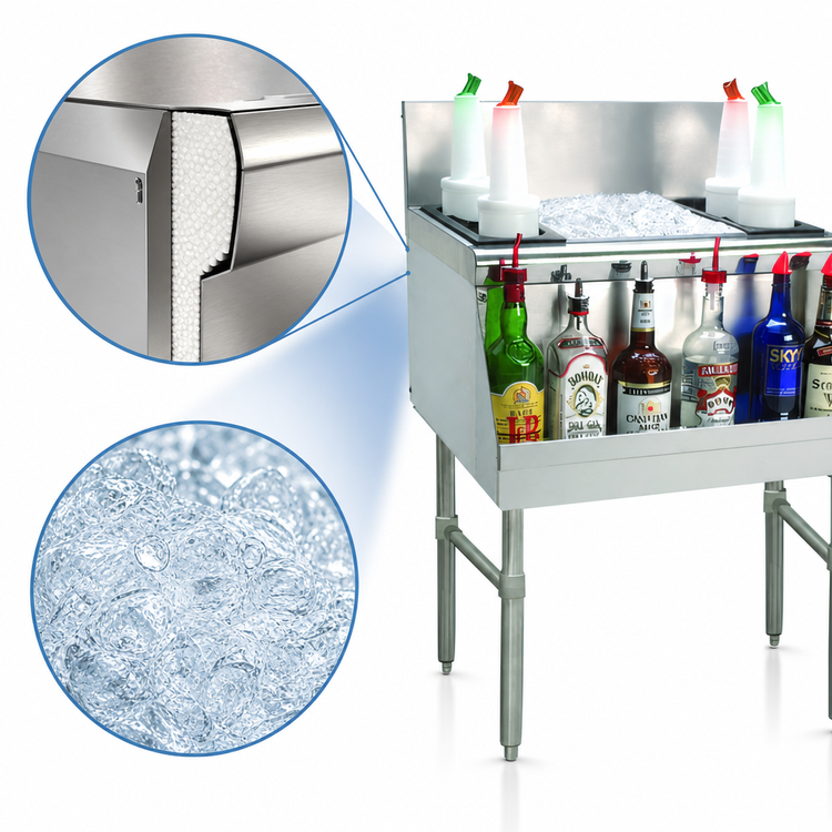 Product image #4 for Advance Tabco Prestige Supreme 30-Inch Stainless Steel Bar Ice Chest, 89 lb. Capacity, Without Cold Plate