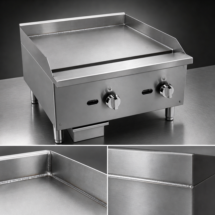 Product image #4 for Comstock-Castle 24-Inch Countertop Gas Griddle with Smooth Polished Steel Plate