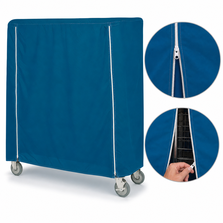 Product image #4 for Metro Queen Mary & Banquet Cart Cover, 36 x 18 x 62 Inch, Uncoated Denier Nylon, Mariner Blue