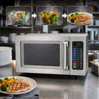 Thumbnail image #4 for Waring WMO90 Medium-Duty Commercial Microwave Oven, 0.9 Cu. Ft., 1000W, Programmable Braille Touch Controls, Stainless Steel