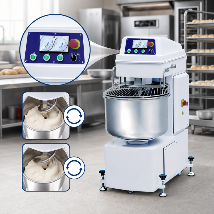 Product image #4 for Primo PSM-80E Floor Model Spiral Mixer with Twin Motors, 2-Speed Reverse, 176 lb Dough Capacity