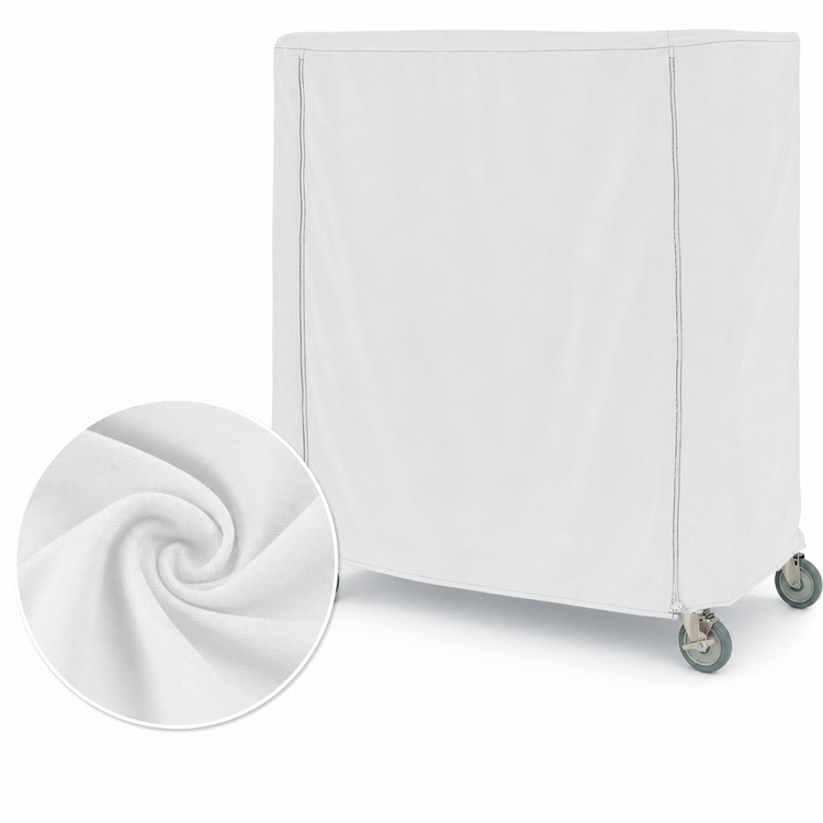Product image #4 for Metro 48 x 21 x 62 Inch Banquet Cart Cover, Uncoated Knitted Polyester, White
