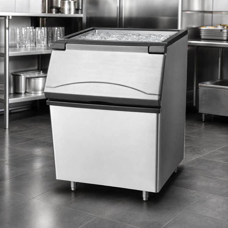 Product image #5 for Atosa 30-Inch Ice Storage Bin, 396 lb Capacity, Stainless Steel Exterior, Top-Hinged Slanted Door
