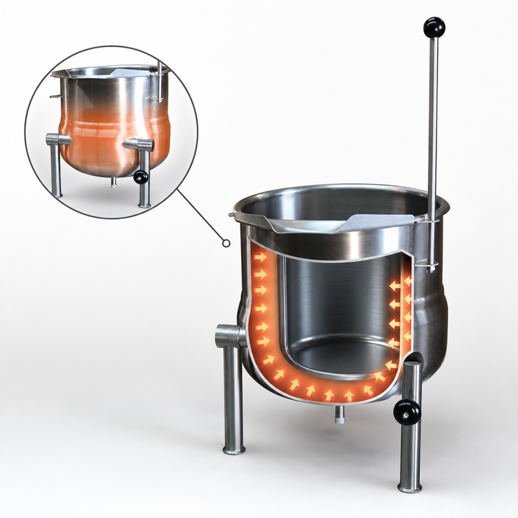 Product image #4 for Crown DC-20 20 Gallon Countertop Direct Steam Tilting Kettle