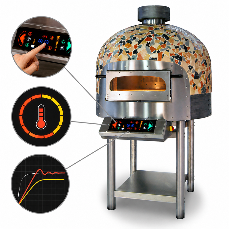 Product image #4 for Rosito Bisani FRV100-CM Electric Convection Rotary Pizza Oven, 39-Inch Round Cooking Chamber, 5-Pizza Capacity