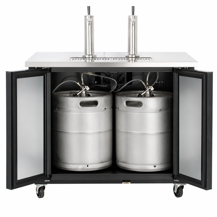 Product image #4 for Maxx Cold X-Series Dual Tower 2-Tap Beer Dispenser / Keg Cooler, 2-Keg Capacity, Black/Stainless Steel