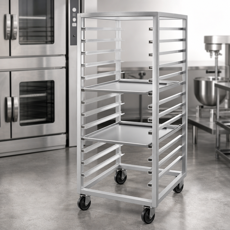 Product image #4 for Channel Double-Section Side-Loading Aluminum Oven Rack, 40-Pan Capacity, No Lift