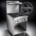 Thumbnail image #4 for Comstock-Castle 30-Inch Commercial Gas Range with 4 Open Burners, Cabinet Base, Back Riser and High Shelf
