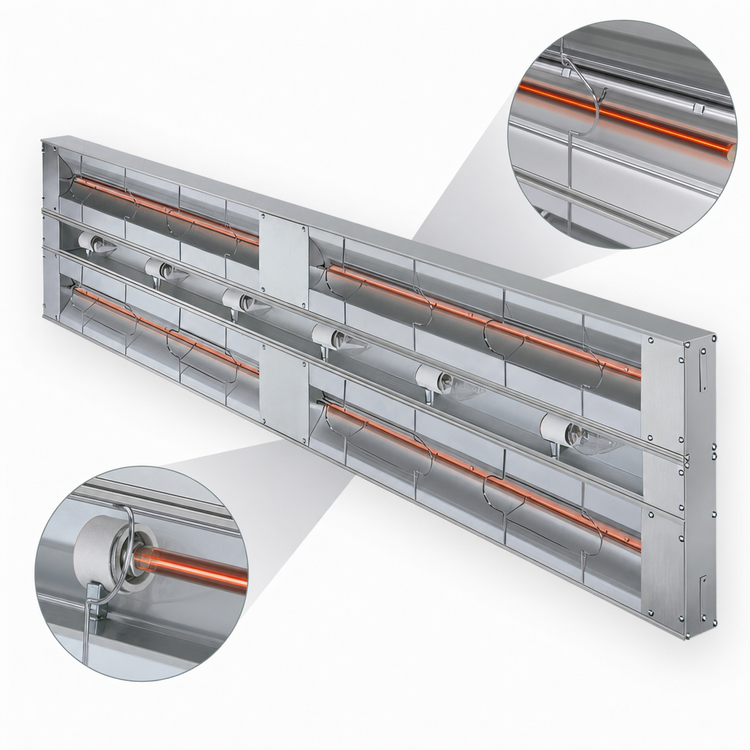 Product image #4 for Hatco Glo-Ray 96-Inch Double Lighted Infrared Strip Heater