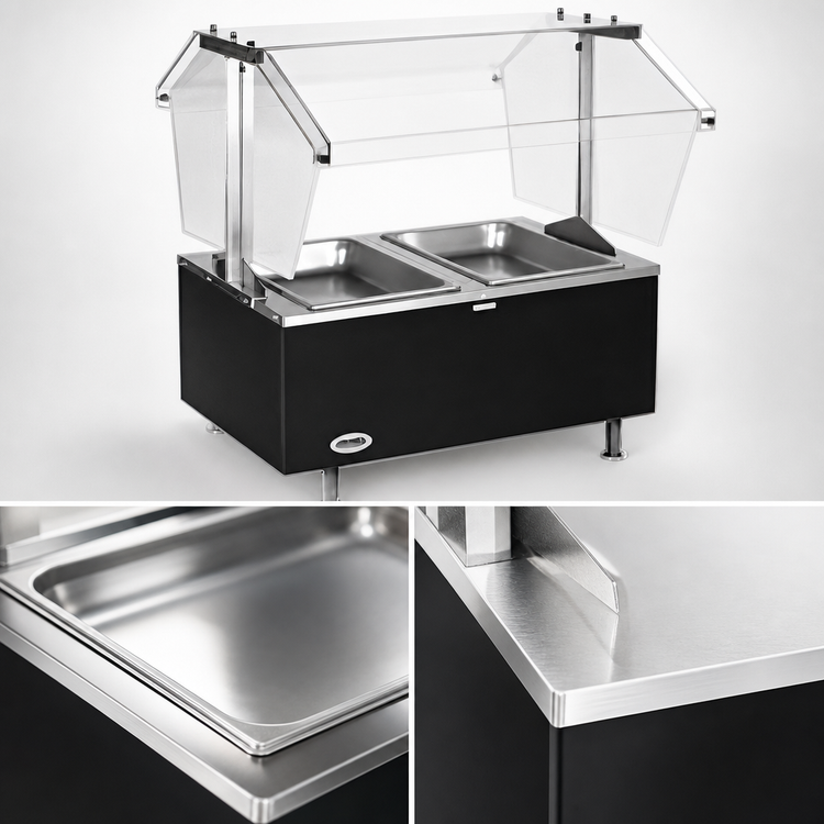 Product image #4 for Eagle Service Mate Countertop Buffet Hot Food Table, 2 Wells, Sneeze Guard, 120V
