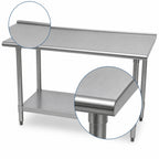 Thumbnail image #4 for Advance Tabco Special Value Series TTS-242-X 24 x 24-Inch Stainless Steel Work Table with 18-Gauge 430 Top and Adjustable Undershelf