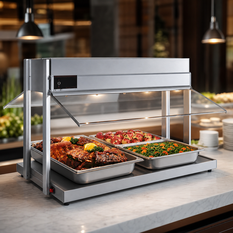 Product image #4 for Hatco Glo-Ray® 42-Inch Countertop Buffet Warmer with Heated Base and Sneeze Guard