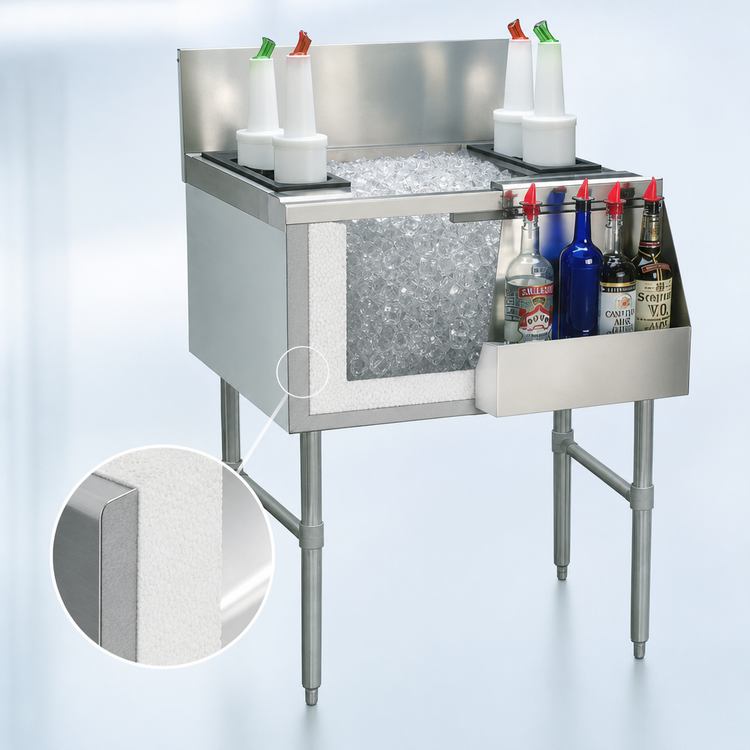Product image #4 for Advance Tabco Prestige Supreme 24-Inch Stainless Steel Ice Chest, Without Cold Plate, 70 lb Capacity