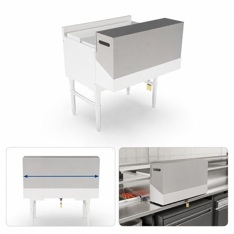 Product image #4 for John Boos 48-Inch Single Stainless Steel Speed Rail Locking Cover