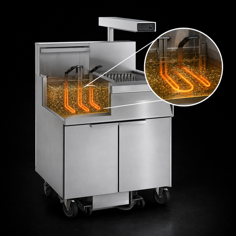 Product image #4 for Imperial Electric Floor Model Fryer with Built-In Filter System and Immersed Elements, 50 lb. Capacity
