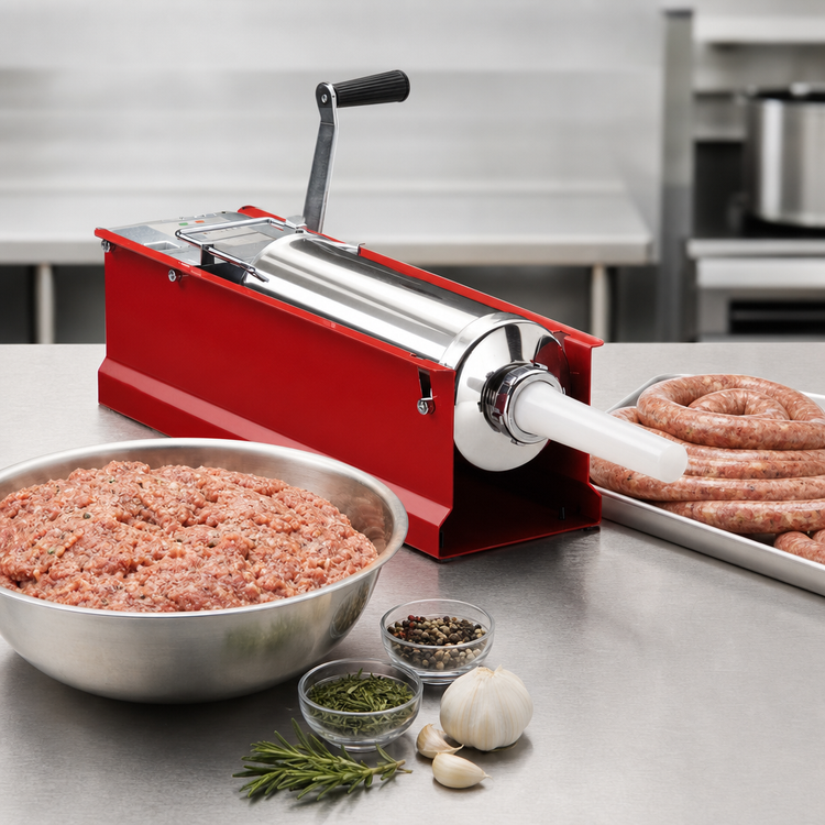Product image #4 for Trento Red Manual 2-Speed Horizontal Direct Drive Sausage Stuffer, 18 lb. Capacity