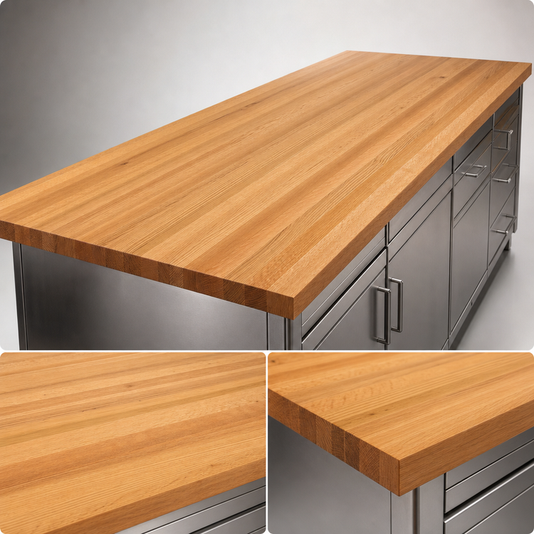 Product image #4 for John Boos Appalachian Red Oak Edge Grain Island Countertop, 120 x 38 x 1-1/2 Inch, Penetrating Oil Finish