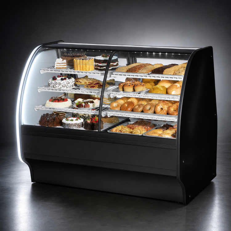 Product image #4 for True Dual Zone Curved Glass Full Service Merchandiser, Self-Contained Refrigeration, 59-1/4 Inch Wide