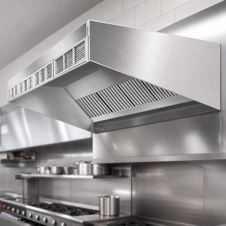 Product image #4 for SpecAir HESFA96-132 Wall Type Front Discharge Make-Up Air Exhaust Hood, 132 Inch, Short Front