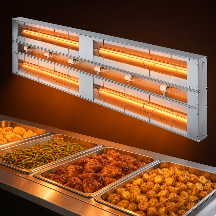 Product image #4 for Hatco Glo-Ray 96-Inch Lighted Infrared Strip Heater with Single Heater Rod Housing, Aluminum, 2.88 kW
