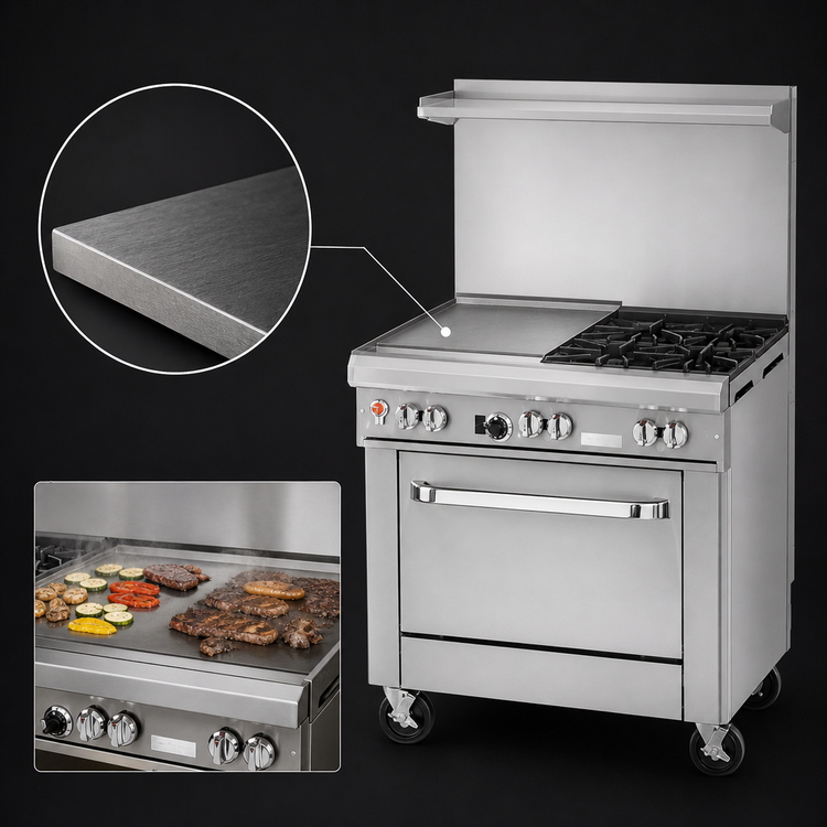 Product image #4 for Southbend Ultimate 36-Inch Gas Restaurant Range with 2 Open Burners, 24-Inch Griddle and Convection Oven