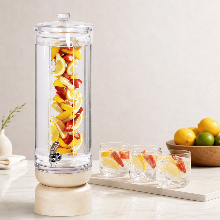 Product image #4 for Cal-Mil Newport 3 Gallon Round Acrylic Infusion Beverage Dispenser