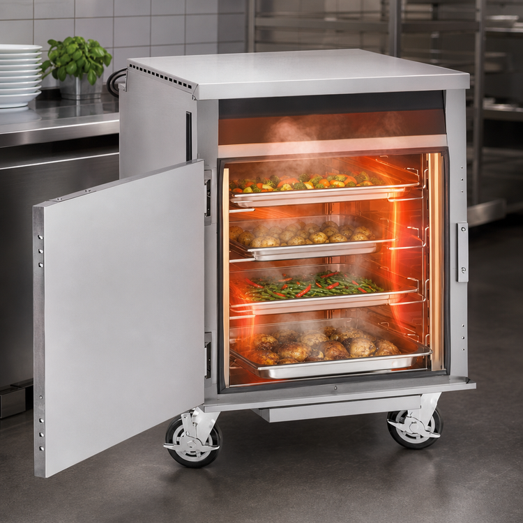 Product image #4 for FWE Clymate IQ Mobile Heated Humidified Holding Cabinet, 4-Tray Capacity, Undercounter, Stainless Steel