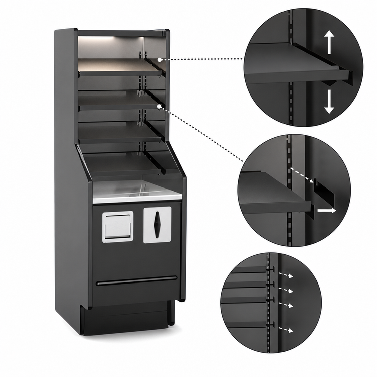 Product image #4 for Structural Concepts Fusion Ambient Self-Service Packaging Counter with LED Top and Shelf Lights